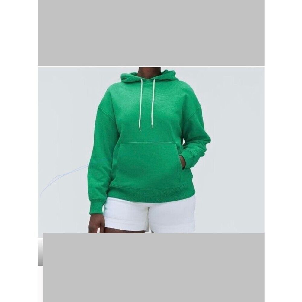EVERLANE The Track Organic Cotton Hoodie Sweatshirt S Bright Jade Green